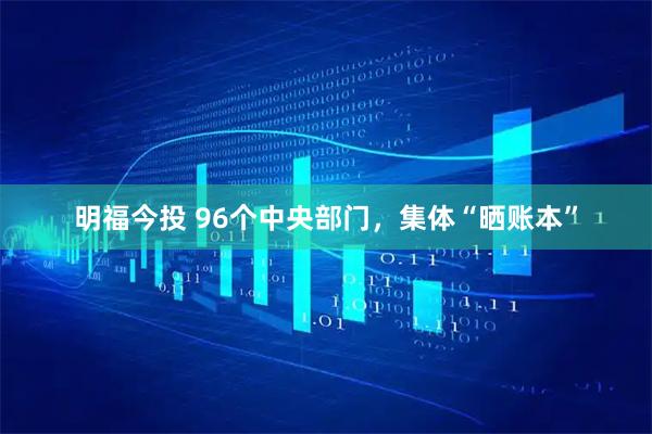 明福今投 96个中央部门，集体“晒账本”